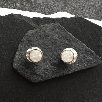 Frozen Moon Stud Earrings