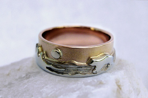 Photo - Custom ring - Two tone: White and Rose Gold