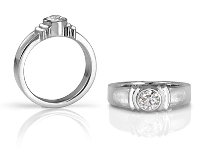 Photo - Custom ring - Wedding band: Sterling Silver with Diamond