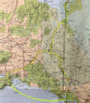 Map of Yukon and Northern Canada
