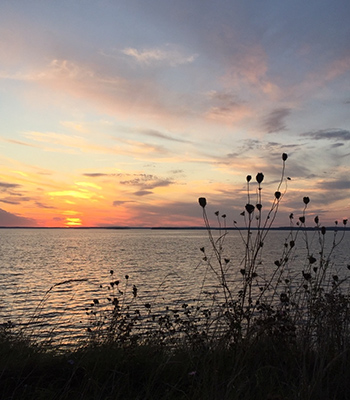 Sunset over ocean view
