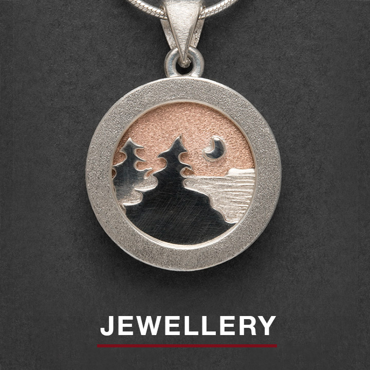 Shoreline Pendant with Moonscape - Shop Jewellery