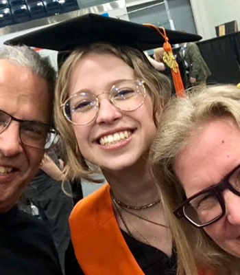 Graduation photo with family